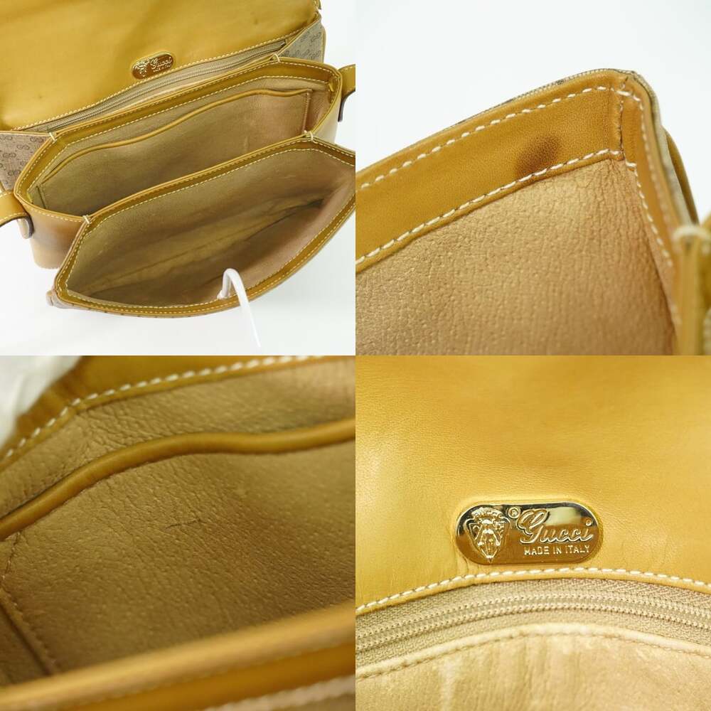 Gucci Leather GG Marmont Pouch Crossbody Bag Beige - Picture 5 of 6